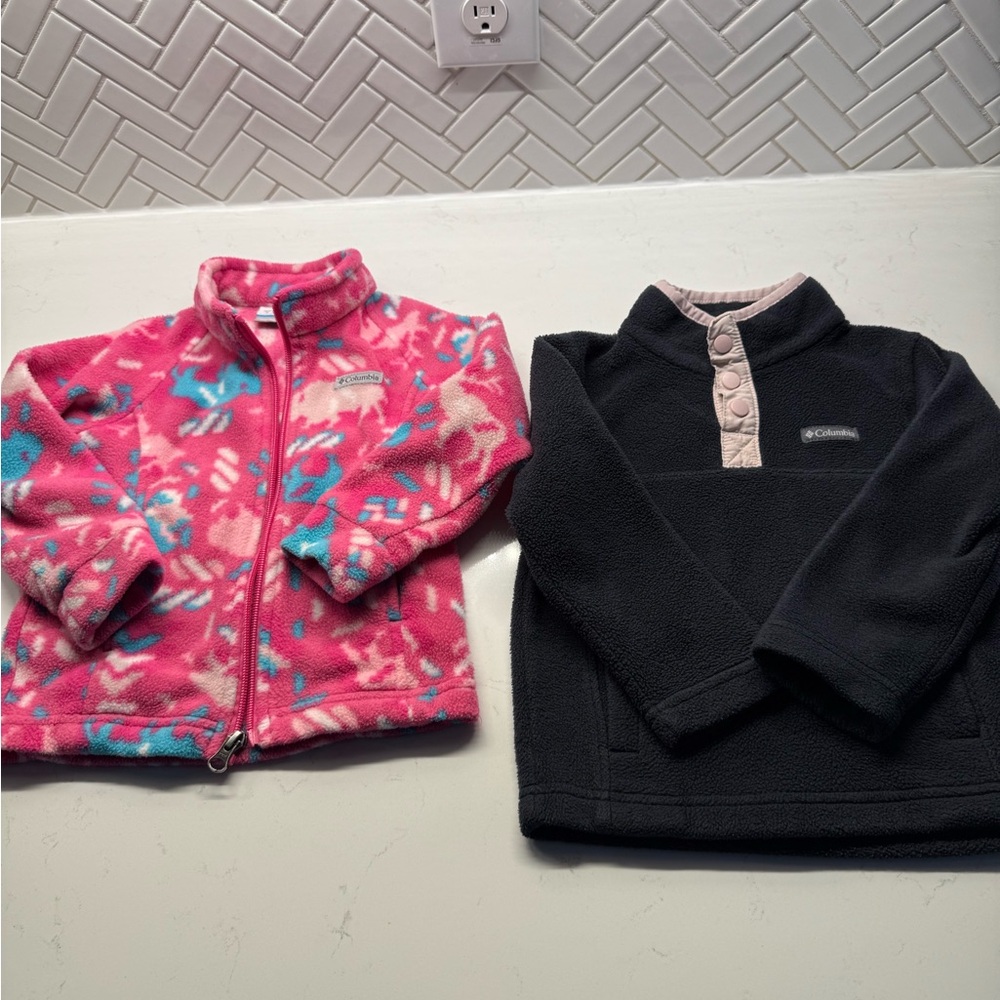 Columbia Kids' Fleece Jacket Set - Pink and Navy Blue | Size 3